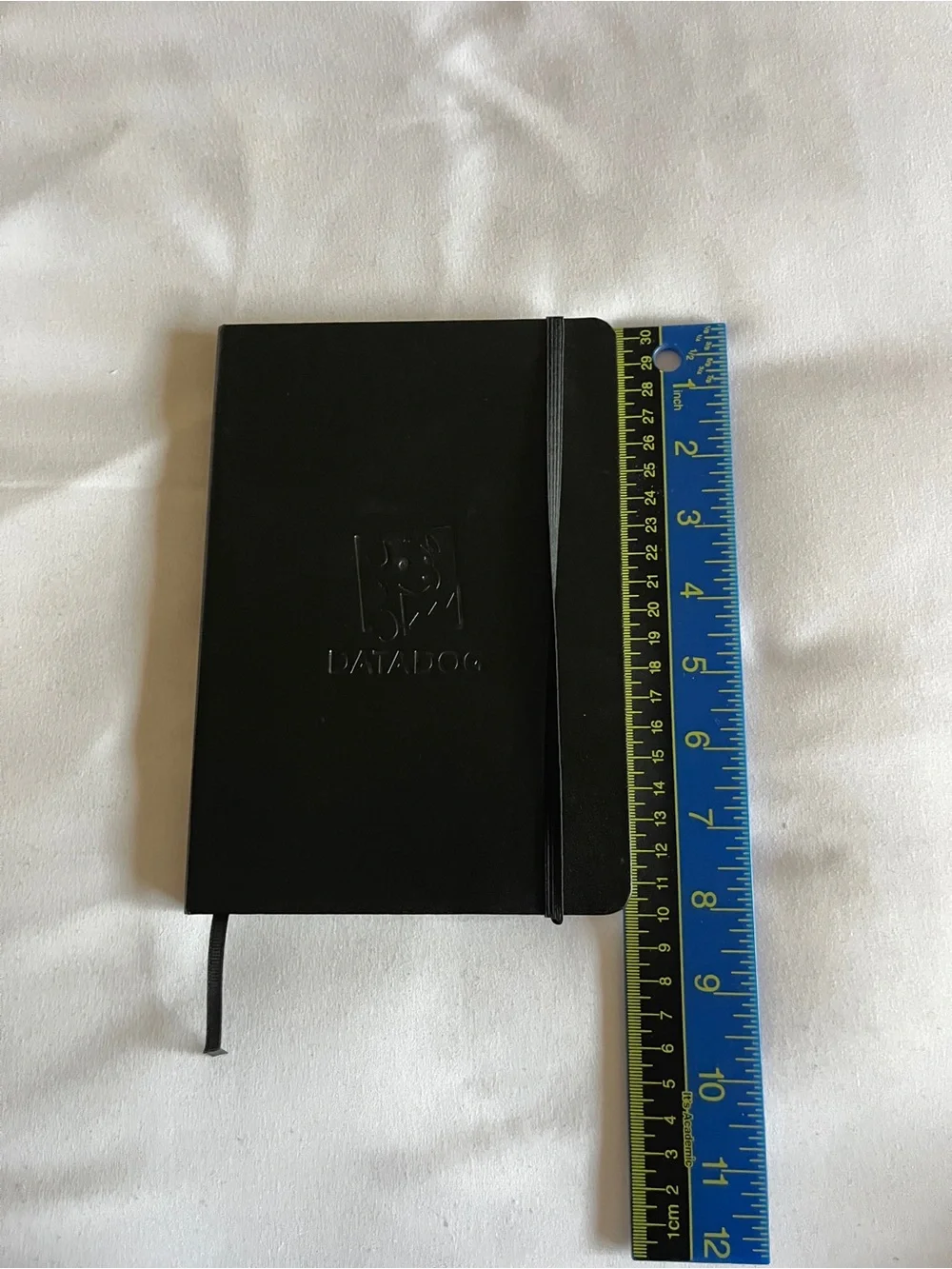 Paperage Black Hardcover Lined Datadog Journal Notebook Pocket Size 5.75x4 Elast